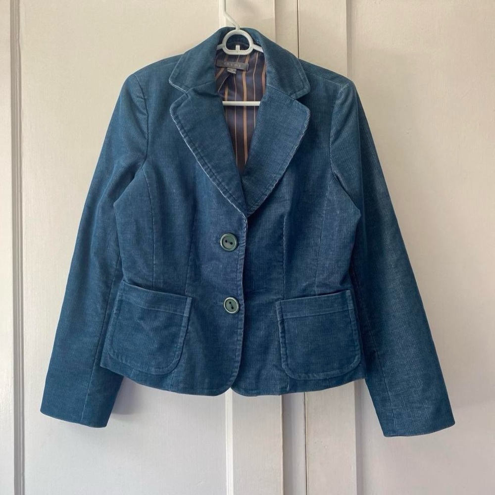 Blue corduroy blazer
